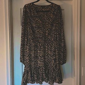 Banana Republic Animal Print Long-Sleeved Mini Dress